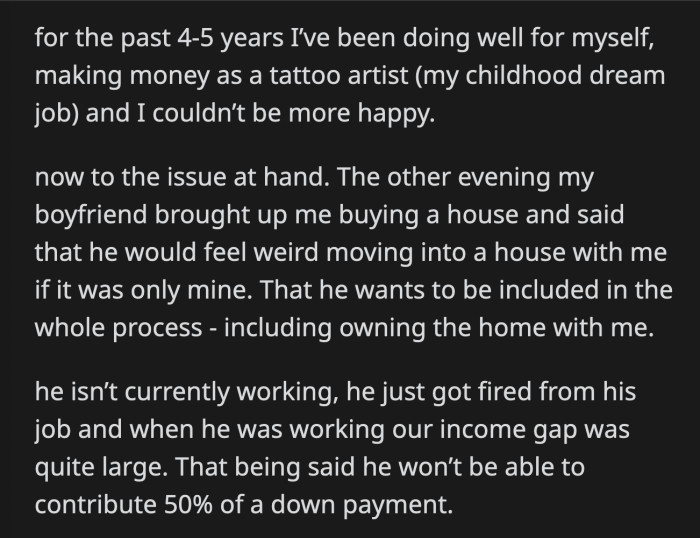 OP explained that her plan has nothing to do with him