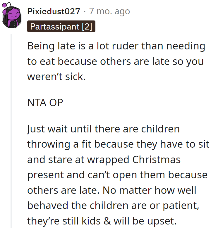 Because waiting for presents is one thing, but waiting for the tardy is a Christmas miracle.