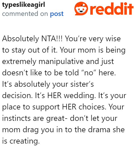 The OP needs to recognize that this is his mom's manipulative tactics.