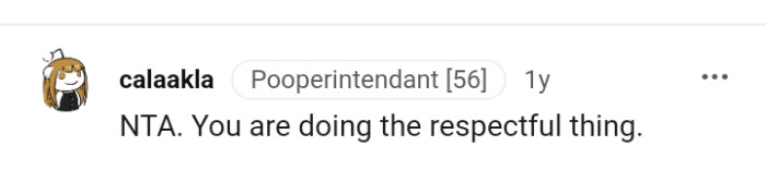 The OP Is Doing the Respectful Thing