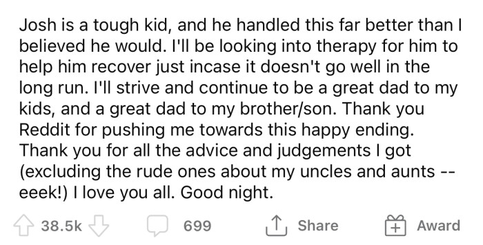 OP ended his post by thanking everyone for their input and help.