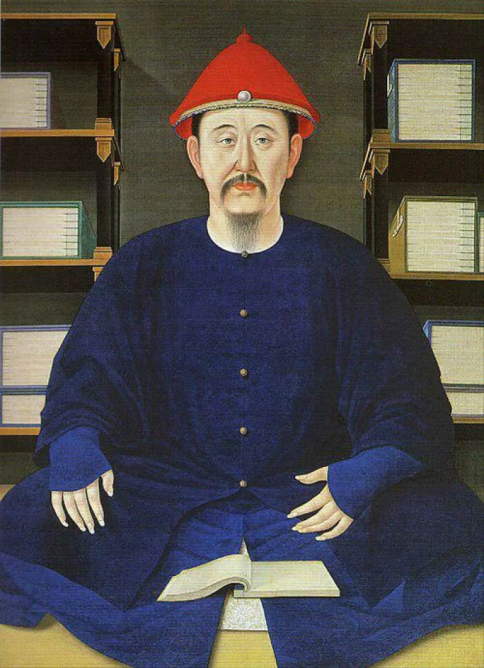 Kangxi Emperor Of China, The Fourth Emperor Of The Qing Dynasty, Depicted At Approximately 45 Years Old