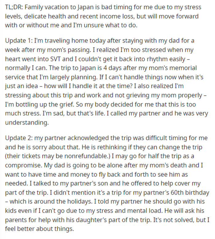 She then added some updates after she saw that some people were asking questions and discussing what was going on.