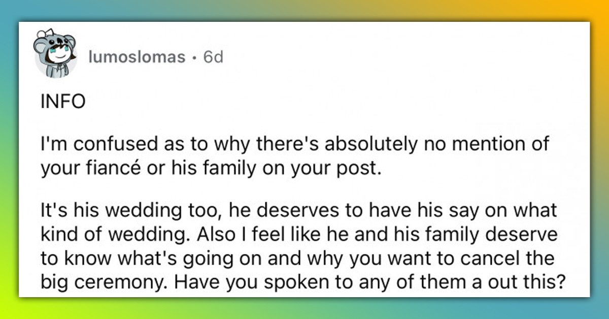 Woman Threatens To Cancel Her Wedding Because Her Family Was Making Bets On It