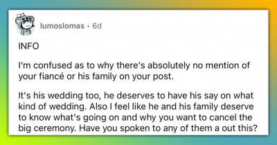 Woman Threatens To Cancel Her Wedding Because Her Family Was Making Bets On It