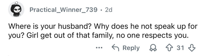 Get out of that family.