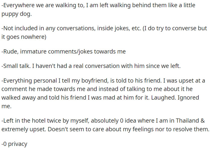 OP is feeling constantly excluded, belittled, and disregarded