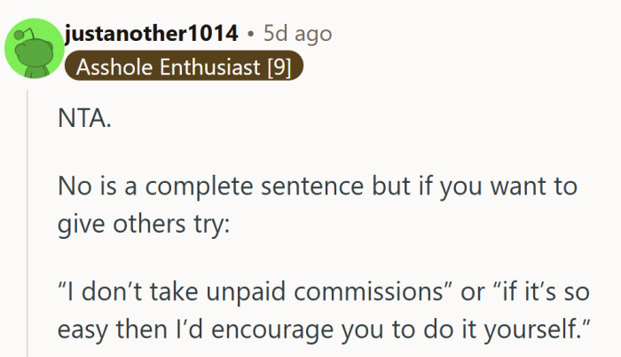 The best comeback yet: “If it’s that easy, grab a hook and find out.”