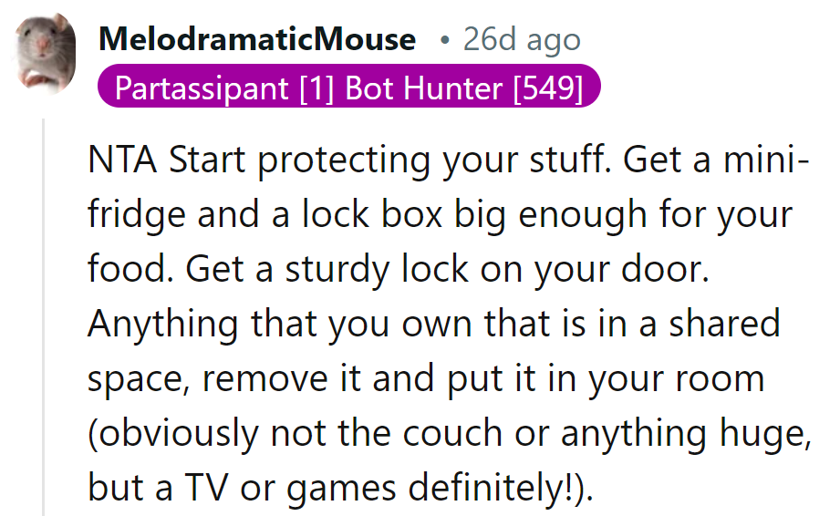 Time for personal defenses. Their stuff, their rules.