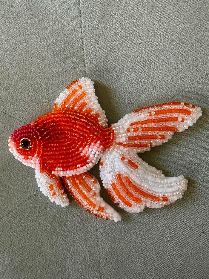 "I Made My Childhood Goldfish Out Of Beads! :d"