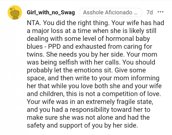 Write to your mom and inform her