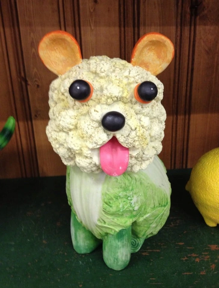 1. “My local grocery store sells these statues of animals made out of vegetables.”