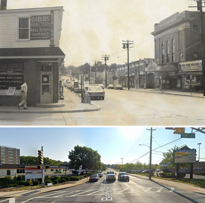 "My Town's Downtown Area (1960s vs. 2022)"