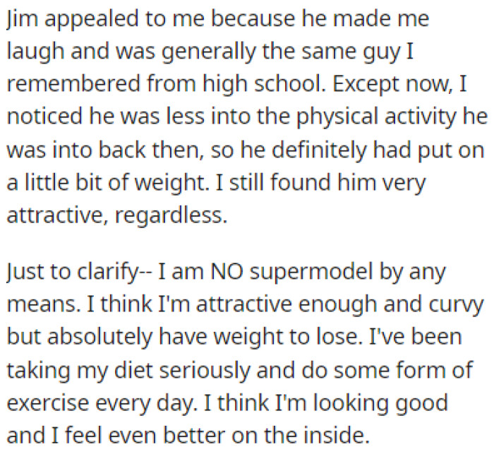 Jim used to be more into physical activity during their high school days