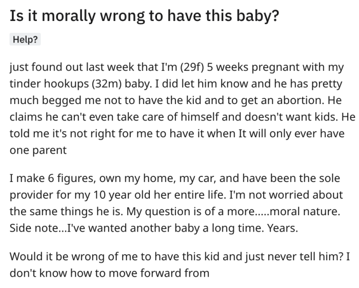 Here is the complete post sharing her story of what happened and what she wants to do.