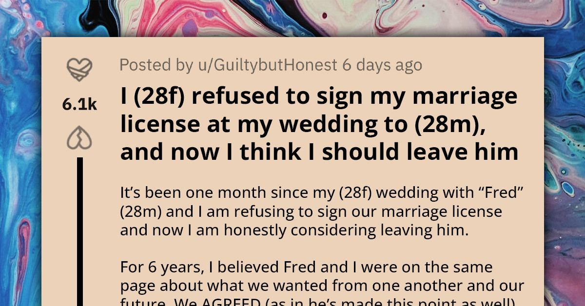 Woman Reconsiders Her Relationship After Her Future Husband Tries Tricking Her Into Taking His Last Name