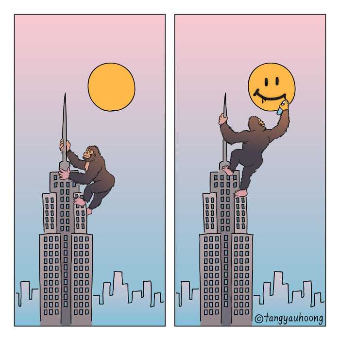 King Kong was a good guy who probably just wanted to create the biggest smiley on Earth.