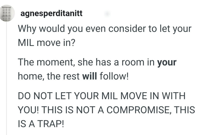 Having a room in her home