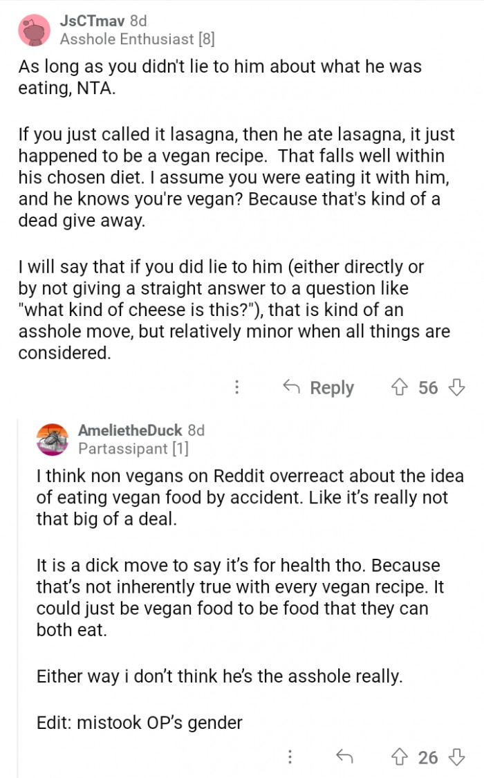 19. Being vegan is useless if you're eating dishes from one source.