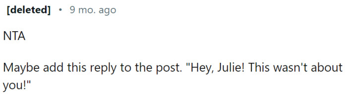 This would be a good reply: