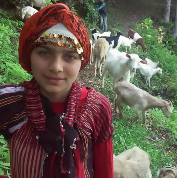 2. Little girl saves a couple of goats.