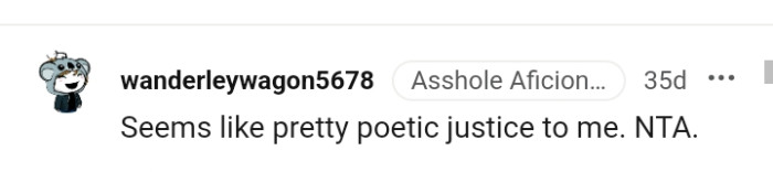 A pretty poetic justice