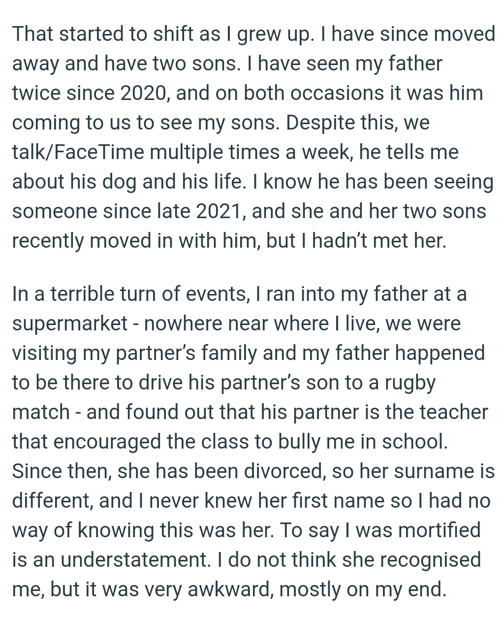 OP Was Visiting Her Partner’s Family, and Her Father Happened to Be There