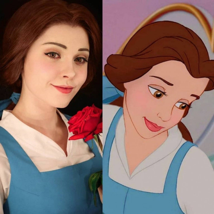 6. Here is Bugaeva cosplaying as Belle from Beauty and the Beast, and she nailed it