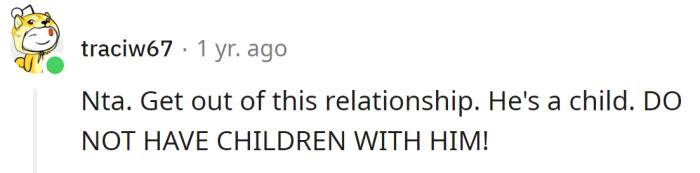 The OP's husband is immature