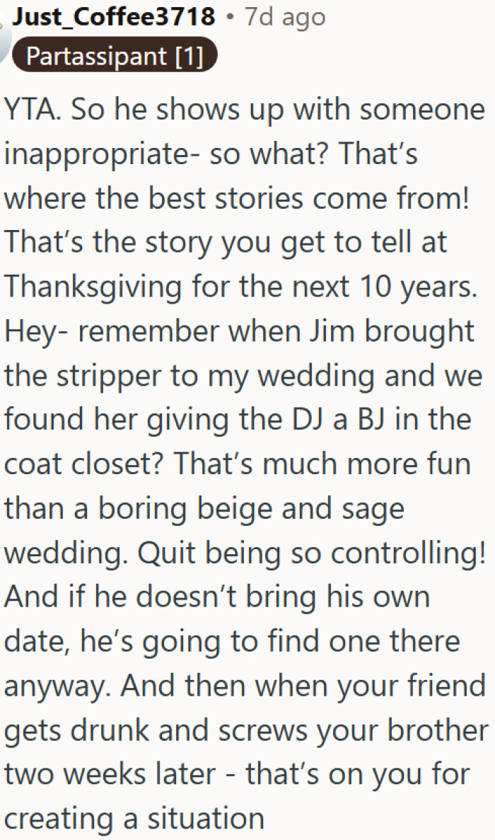 Controlling wedding guest plus-ones is the real problem, not the guests themselves