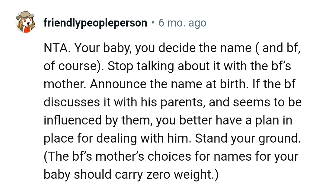 Announcing the name at birth