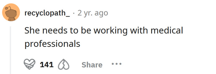 She needs some help.