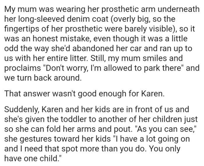 The woman abandoned her car and ran up to them with her entire litter