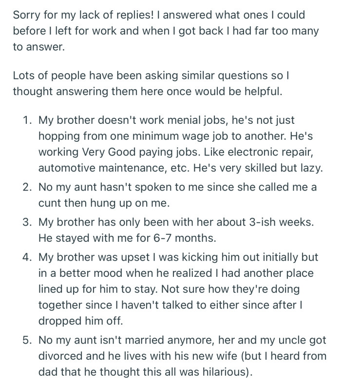 A Few Clarifications