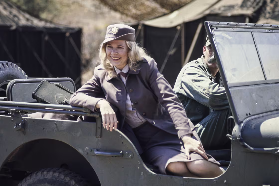 Loretta Swit on the set of M*A*S*H, August 1976.