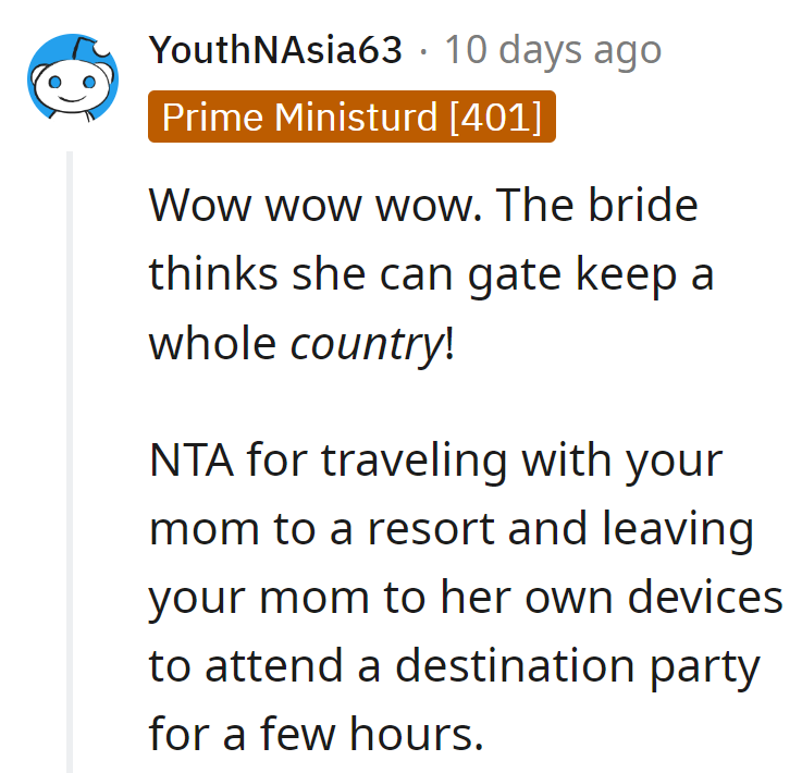 Gatekeeping a country? The bride's got a new talent!