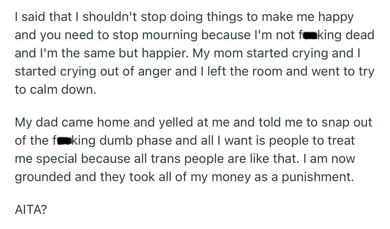 OP’s parents have taken drastic measures to ensure they fall in line