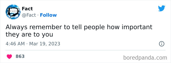 6. Because you might not have another chance