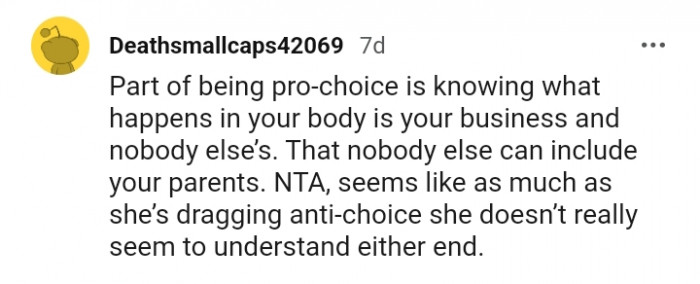 She does not really seem to understand both ends