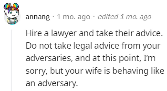 His wife is his adversary