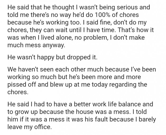 The OP's boyfriend wasn't happy but he still dropped it