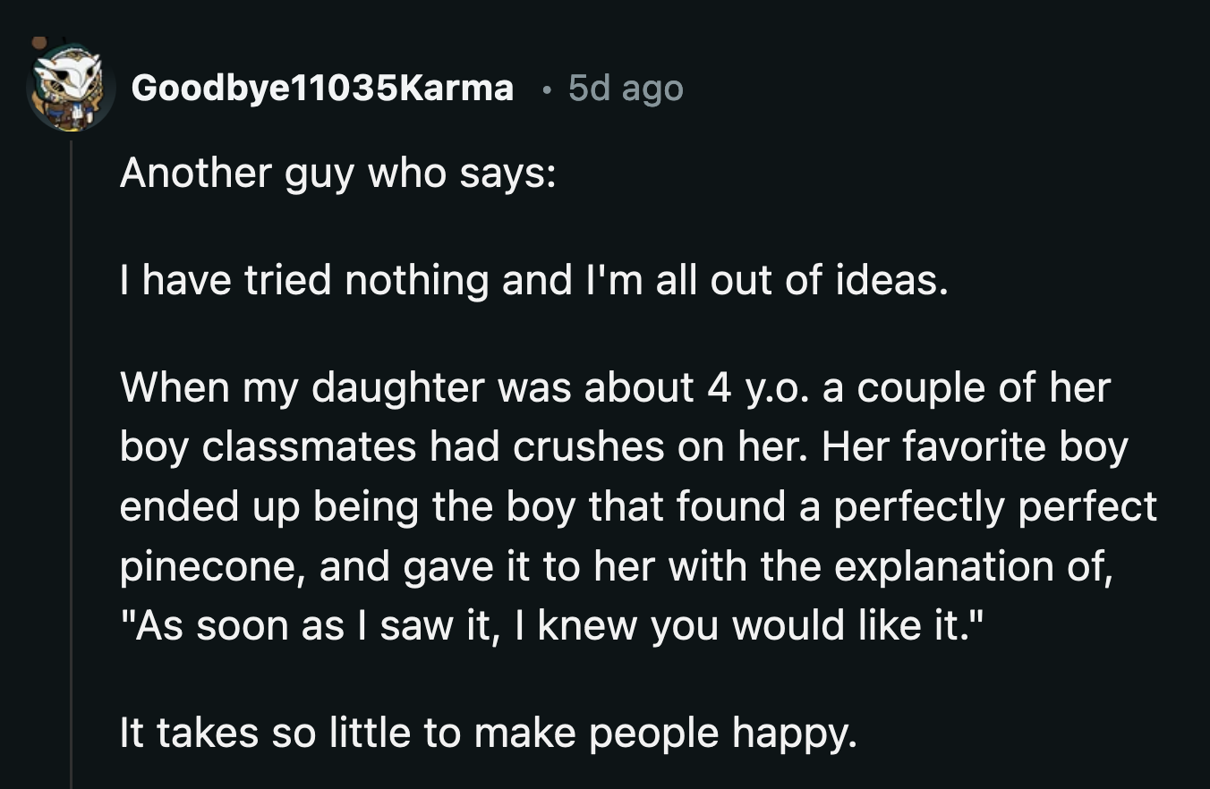 Redditors thought OP was too pessimistic. He hasn't even tried, and he was already anticipating failure. He overcomplicated something even a 4-year-old could do.