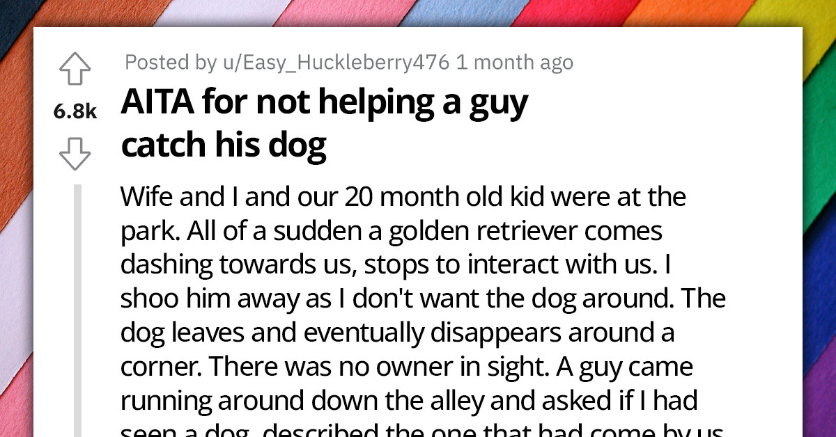 Dog Owner Was In Awe After Redditor Refused To Help Him Catch His Dog And Chose To Stay With His Baby