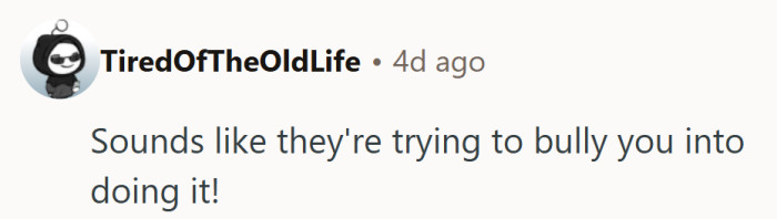 Full circle moment: the bully’s entourage trying to pressure her into helping a bully.