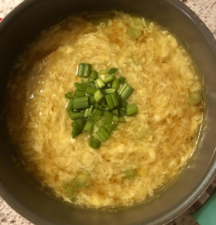 Egg drop soup is good, and I didn't realize it was that easy.