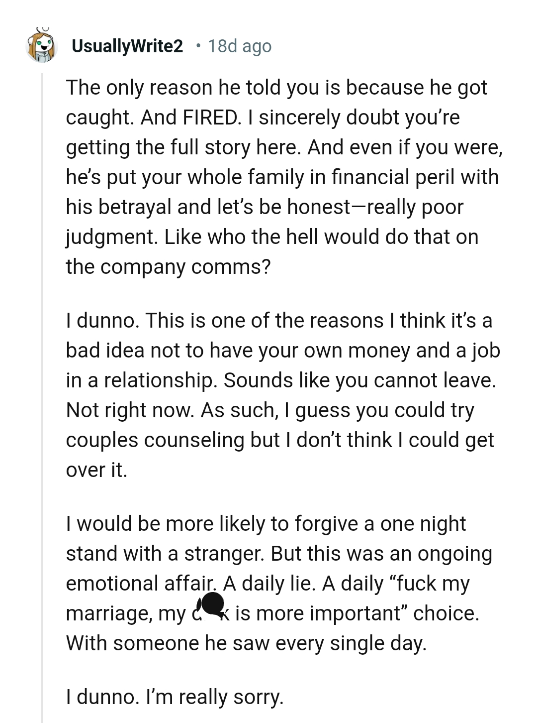 It's a bad idea not to have your own money