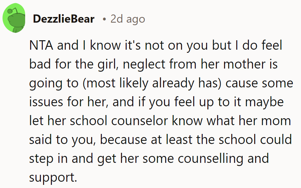 It's not his job, but the girl could use some backup. Time for the school counselor to step in and be the hero.