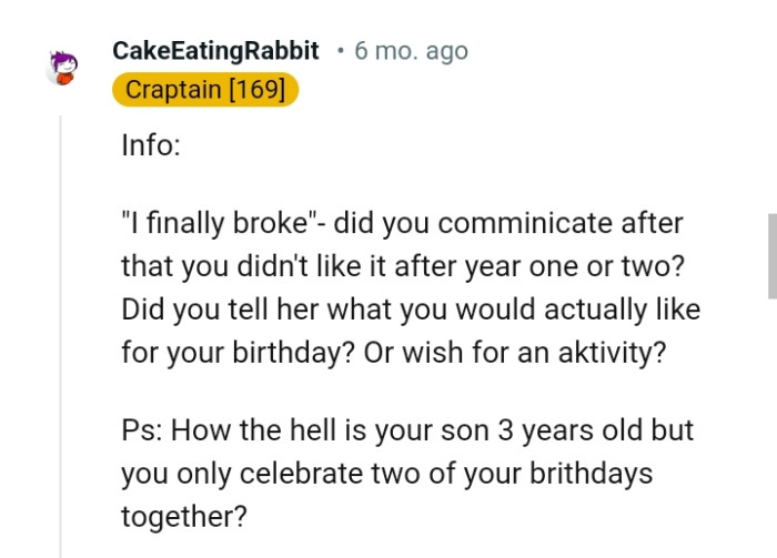 Did the OP communicate his feelings to her before then?