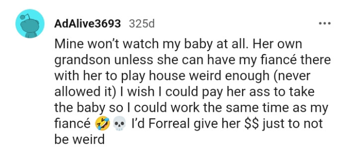This Redditor's MIL has refused to watch her baby at all