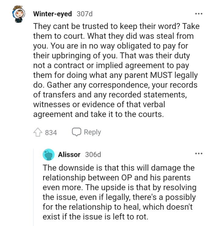 The OP should gather evidence